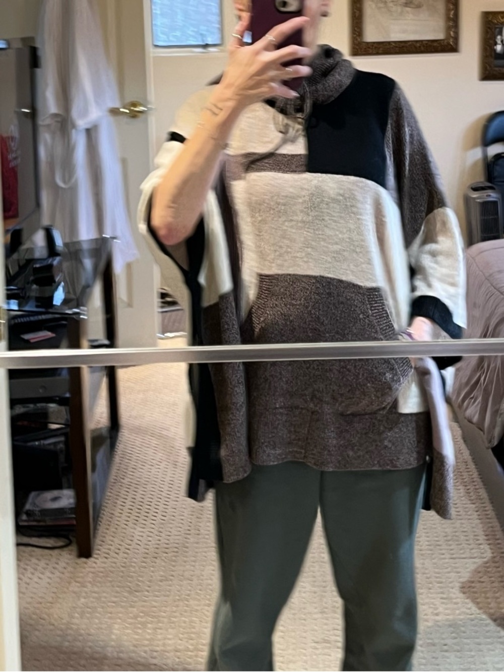 Zoe Couture Cashmere Hooded Poncho.